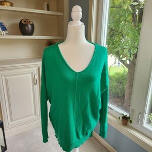 Green Dreamers V-Neck Women's Sweater